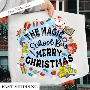 Merry Christmas Ms Frizzle The Magic School Bus  Shirt, Teacher The Magic School Bus Shirt, Ms Frizzle Back To School Shirt, Teacher School