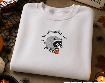 Embroidered Jimothy Raccoon Viral Shirt, Short King Jimothy Tee, Cute Trash Panda Sweashirt, Famous Seattle Raccoon Shirt, Halloween Raccoon