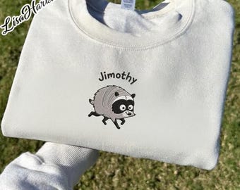 Embroidered Jimothy Raccoon Viral Shirt, Short King Jimothy Tee, Cute Trash Panda Sweashirt, Famous Seattle Raccoon Shirt, Cute Baby Raccoon