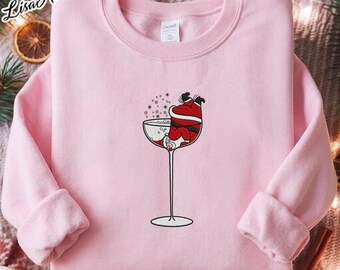 EMBROIDERED Funny Santa Sweatshirt, Christmas Santa Sweatshirt, Christmas Sweater, Cute Santa Shirt, Merry Christmas Shirt, Cozy Holiday Tee