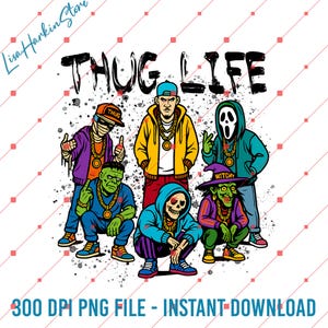 Thug Life Horrors Halloween Png, Thug Life Halloween Png, Slashers Horror Movie Character Png, Spooky Season, Horror Shirt, Halloween Shirt