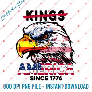 No Kings In America Since 1776 Png, Bald Eagle No Kings Shirt, No Kings Day, Protest Shirt, Anti Trump Fascism Png, Democracy Png, Political