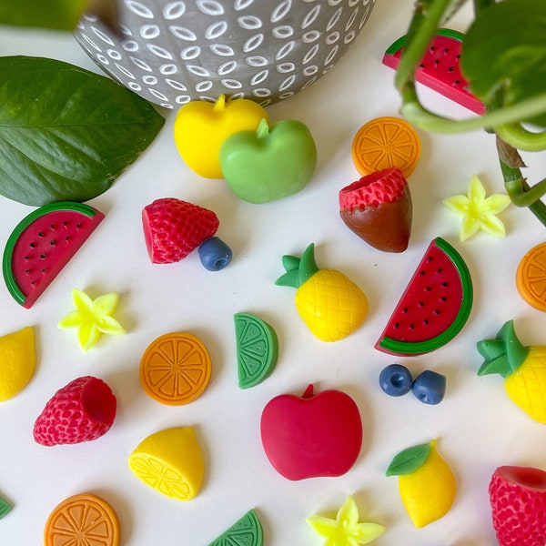 Fruit Basket Wax Embeds | Unscented Candle Top Decorations | Fruit-Themed Wax Embeds | Handcrafted Candle Décor