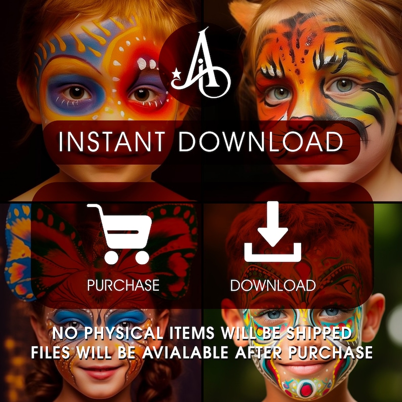 Halloween Face Paint Ideas: Printable Design Board (digital Download ...