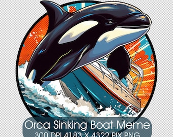 Orca Sinking Boat Meme Clip Art (PNG)
