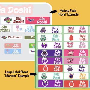 School Supply Labels | Daycare Stickers | Water Bottle Sticker | Lunchbox Sticker | Waterproof | Kid Name School Labels | Custom Label