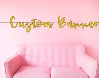 Custom Gold Glitter Banner, Personalized Glitter Sign, Bachelorette Banner, Bachelorette Party Decorations, Custom Bachelorette Banner