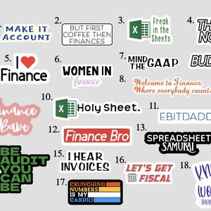 Finance Sticker Packs | Financial Decal | Water Bottle Sticker | Laptop Sticker | Waterproof Stickers | Finance Career Stickers