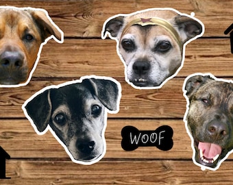 4 Pack Custom Pet Sticker | Custom Photo Sticker  | Personalized Pet Sticker | Custom Waterproof Dog Sticker | Laptop Sticker of Pet