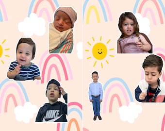 Waterproof Personalized Face and Body Stickers, Custom Kid Stickers, Personalized Kid Stickers, Birthday Stickers, personalized party favor
