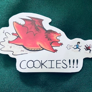 Fat Dragon trying to Eat People - DnD Waterproof Vinyl Sticker