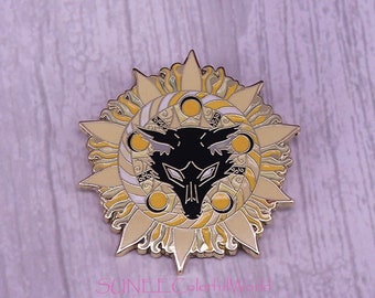 Stars Moon Sun Wolf enamel pin hard enamel pin couple and BFF pins cute pin enamel pins set cute pin Birthday gift for her hard enamel pin