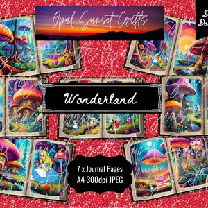 Wonderland digitale papieren dagboekkit