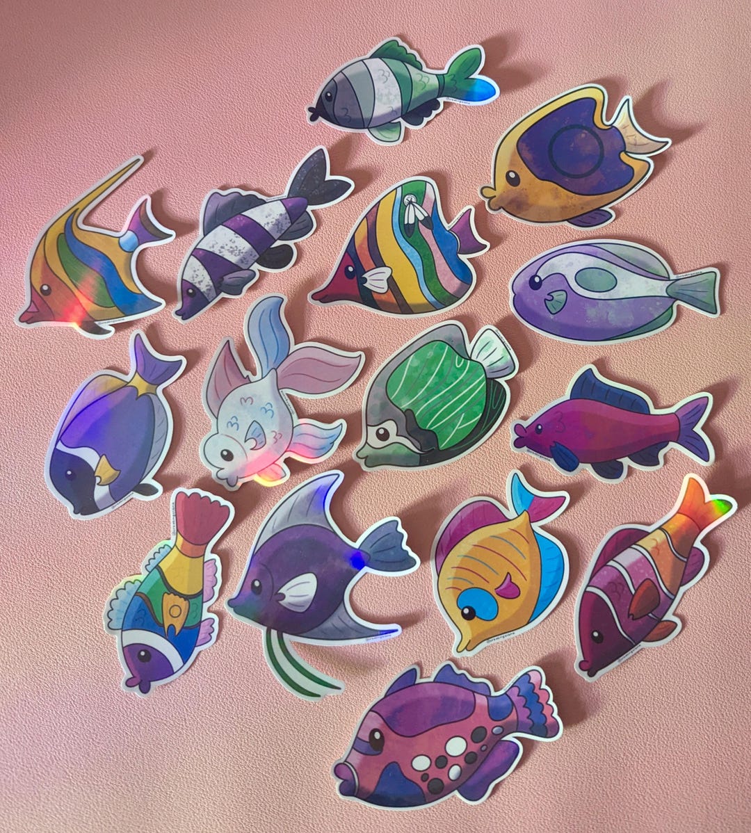 Kawaii Pride Fish Holographic Rainbow Stickers - Etsy