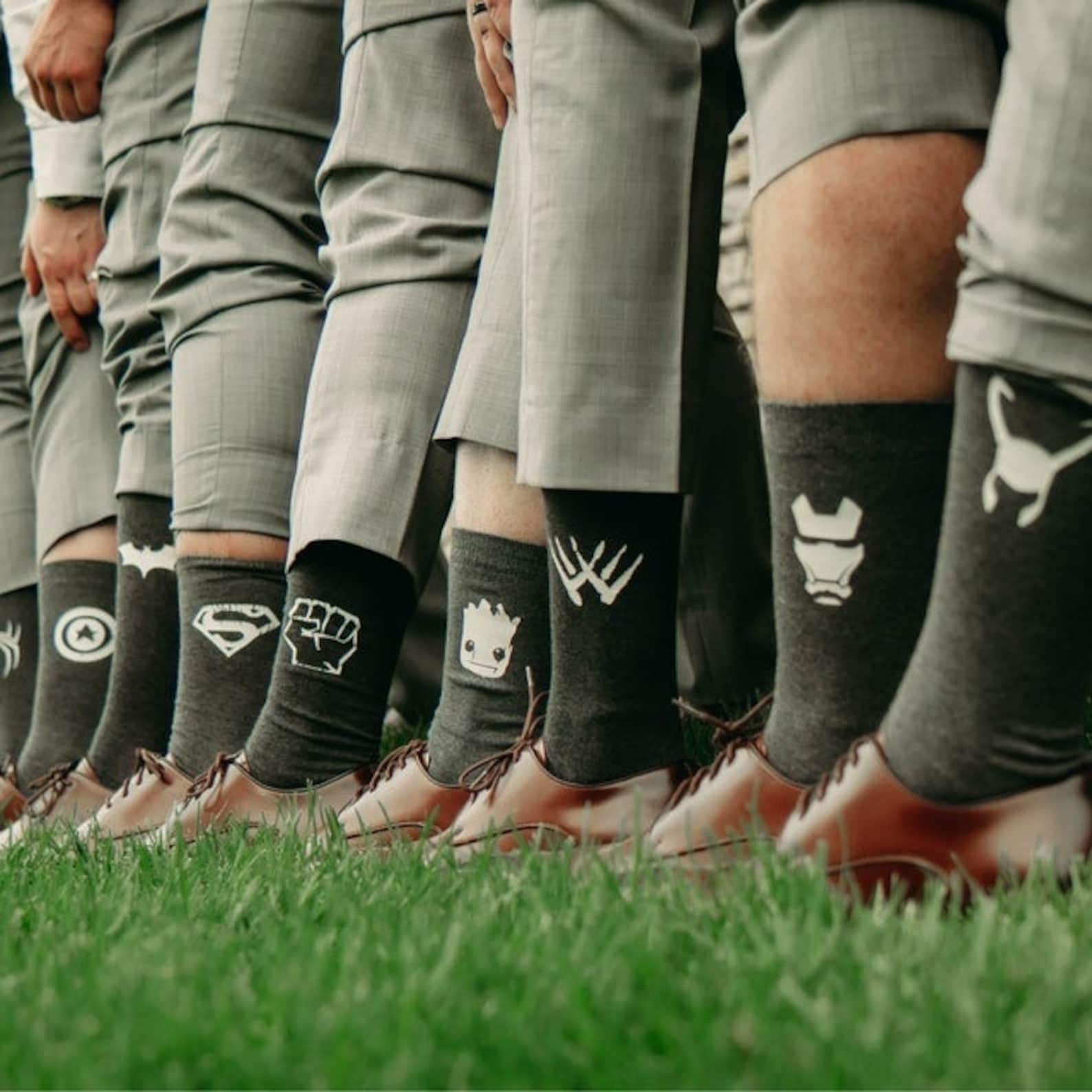 Superhero wedding socks / superhero socks / Personalised wedding gifts / personalised superhero wedding / superhero wedding gifts
