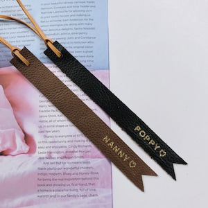 Personalised Leather Bookmark | custom bookmarks | leather bookmark gifts