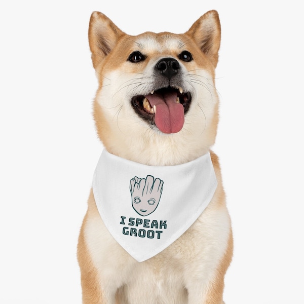 I Speak Groot! Guardians of the Galaxy inspired dog bandana. Pet Bandanas. 3 sizes to fit any pet. GOTG3. We are Groot. I love you guys.