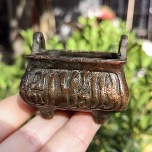 Copper Incense Cone Holder,Brass incense burner,rectangle shape Burner sandalwood tranquilizing censer tea ceremony Zen ornaments,gift PD221