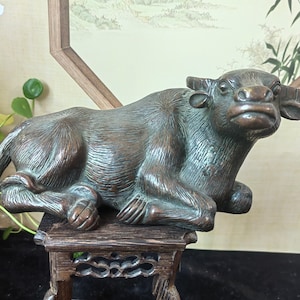 Pure Copper Wall Street Bull Statue Sculpture,Brass Cow Ox Statuette Figurine Modern Home Decor Office Lucky Feng Shui Ornaments Crafts P132