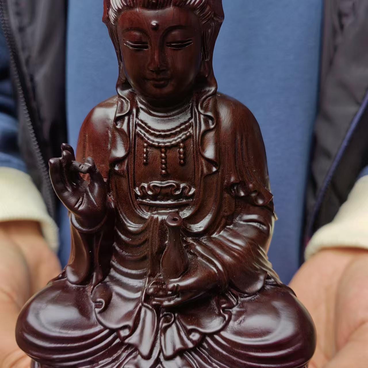 ヴィンテージの手彫り木製観音像、瞑想禅装飾 - Etsy 日本