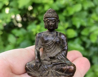 Buddhist antique brass Dharma Buddha sitting Buddha, Peace Zen Bodhisattva, meditation decorations Tibetan Buddhism Tathagata Miniaturepd323