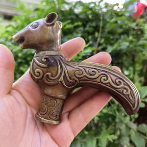 Kupfer Ratte Kopf Cane Griff Antike Messing Gehstock Ornament