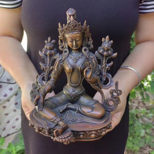 Copper Buddha statue outdoor,Altar Bookshelf Desktop Brings Good Luck and Health Meditation Decor,Buddha wall art yoga art buddha decor p492