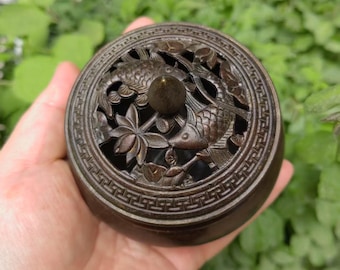 ヴィンテージスタイルの銅製かぼちゃ香炉（蓋付き） - Etsy 日本