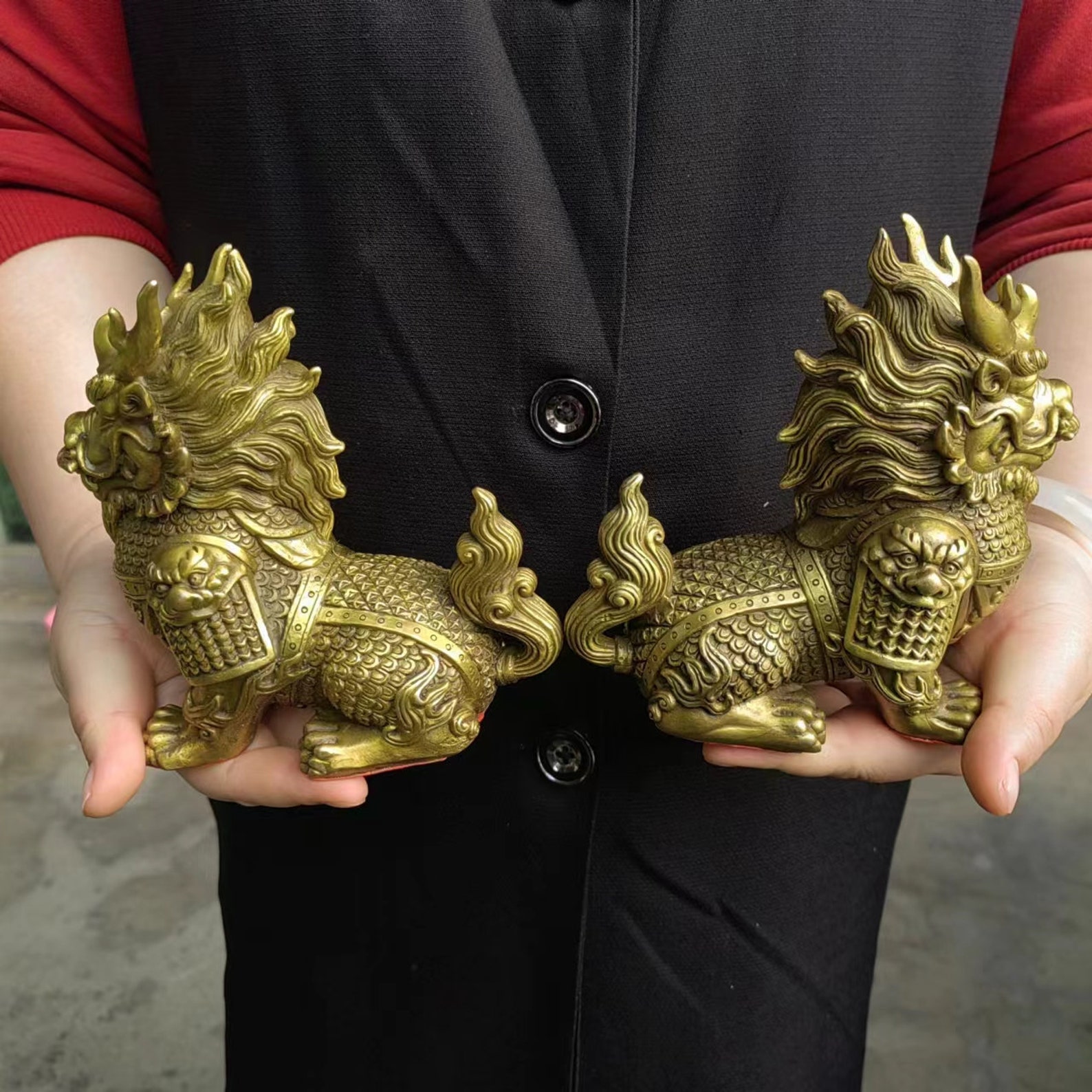 Feng Shui Kirin Kylin Statue Aus Messing - Pi Yao Figur Für Reichtum, Glück Und Schutz Zuhause