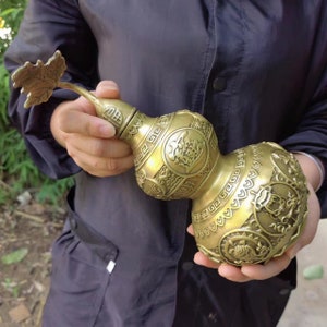 Statua di zucca Feng Shui, ornamento orientale Wu Lou a forma di calabash, 24 cm