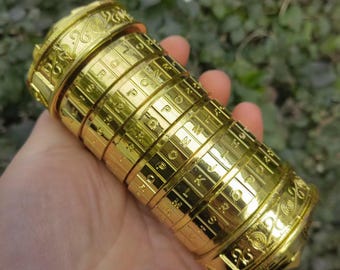 Vintage Style Alloy Cryptex, Hidden Message Puzzle Box