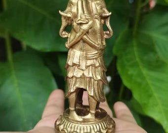 Indisk Ganesh-staty i mässing, hinduisk elefantgud, vintage