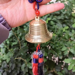 Feng shui wystrój Nepal Budda Dzwon Błogosławieństwo, Wiatr Dzwon Dzwon Powodzenia Fortuna, Dom Ogród Świątynia Wisząca Dekoracja Ręcznie Robiona Muzyka Dubbing PD647