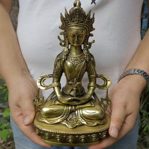 Copper Buddha statue outdoor,Altar Bookshelf Desktop Brings Good Luck and Health Meditation Decor,Buddha wall art yoga art buddha decor p527
