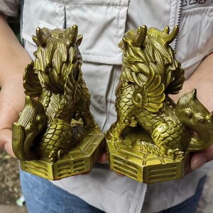 Feng Shui Qilin/Kylin Statues, Prosperity Figurine A Pair