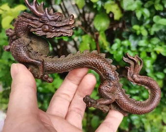 Bronze Chinesische Drachen Statue - Feng Shui Sternzeichen Skulptur