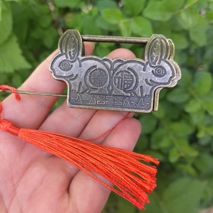 Antiqued Asian Metal Combination Lock Lucky Gift, Vintage Style Rabbit Mini Lock With Key , Zinc Alloy Key Lock Password Lock Padlock PDD739