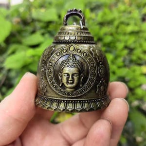 Feng shui wystrój Nepal Budda Dzwon Błogosławieństwo, Wiatr Dzwon Dzwon Powodzenia Fortuna, Dom Ogród Świątynia Wisząca Dekoracja Ręcznie Robiona Muzyka Dubbing PD731