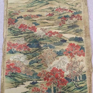 Acquerello asiatico senza cornice Cina Dipinto a mano antico ritratto, calligrafia, Vtg Quadro senza cornice dipinto centrale Dipinti antichi PDD513