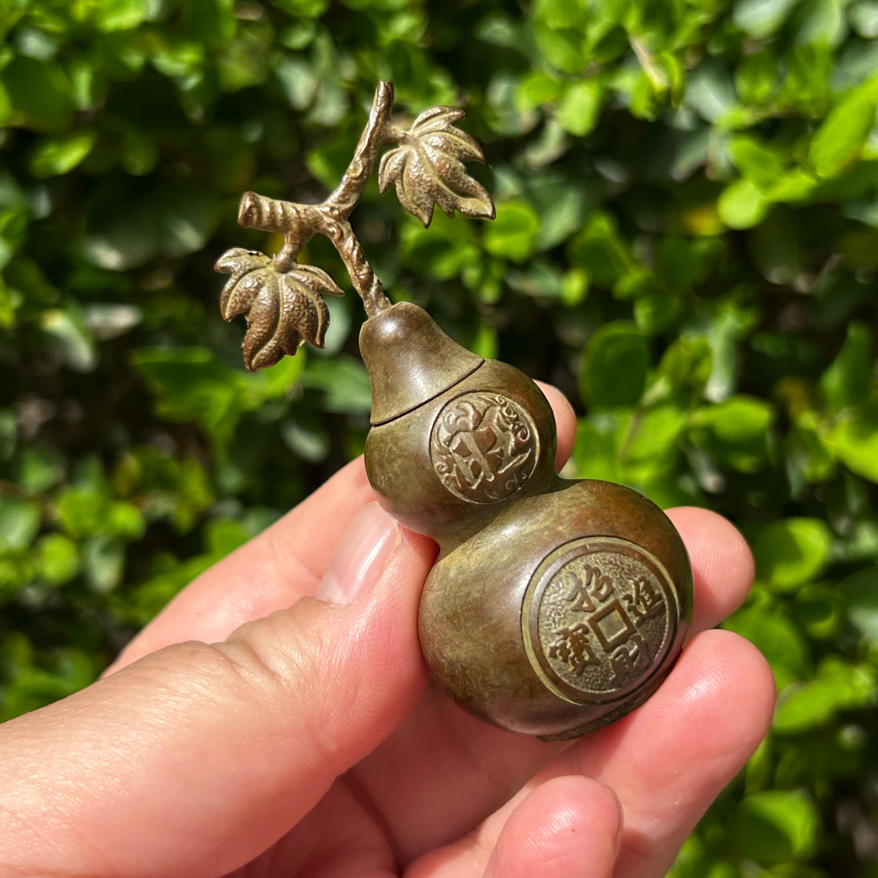 Brass Wu Lou Feng Shui Gourd - Good Luck Talisman, Protection Amulet