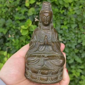 Copper Buddha statue outdoor,Altar Bookshelf Desktop Brings Good Luck and Health Meditation Decor,Buddha wall art yoga art buddha decor p574