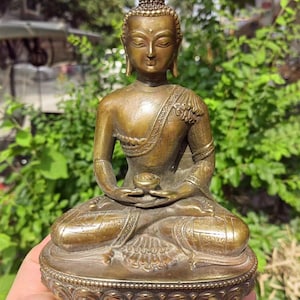 Feng shui Bronze buddha tibetan Buddha Statue for Home Decor,Outdoor for Zen Decor Buda Indoor Gift for Relaxation Meditation or ShrinePD390