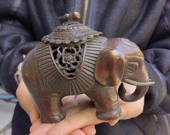 Kupfer Elefant Weihrauch Kegel Halter, Zen Tee Zeremonie Dekor