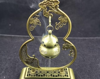 Retro Copper Gourd Incense Burner, Hanging Aromatherapy Ash Catcher