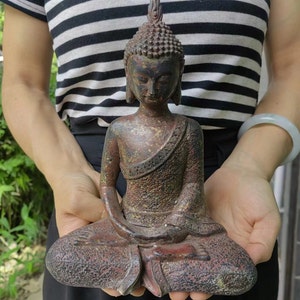 Yoga Decor Bronze buddha tibetan Buddha Statue for Home Decor,Outdoor for Zen Decor Buda Indoor Gift for Relaxation Meditation or Shrine 225