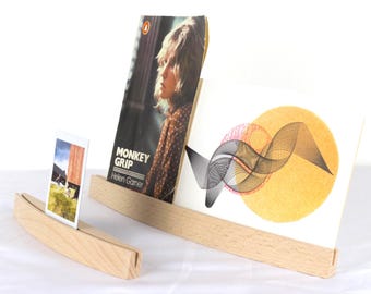 Portafotos minimalista de madera de haya: decoración de mesa de boda hecha a mano