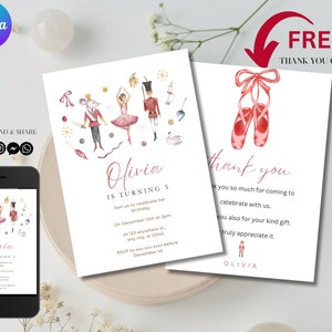 Nussknacker Geburtstagseinladung, Weihnachts-Geburtstags-Party Einladung, Ballett-Geburtstags-Party Einladung, Sofort Download, Sms einladen