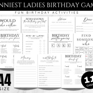 Juegos de cumpleaños para mujeres de cualquier edad, paquete de juegos de fiesta de cumpleaños de hitos, juegos de fiesta de cumpleaños para mujeres, juegos de fiesta de cumpleaños para adultos