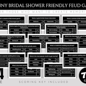 Bridal shower friendly fued game, bridal shower family feud game, bachelorette family feud game, clean bachelorette games, funny bridal game