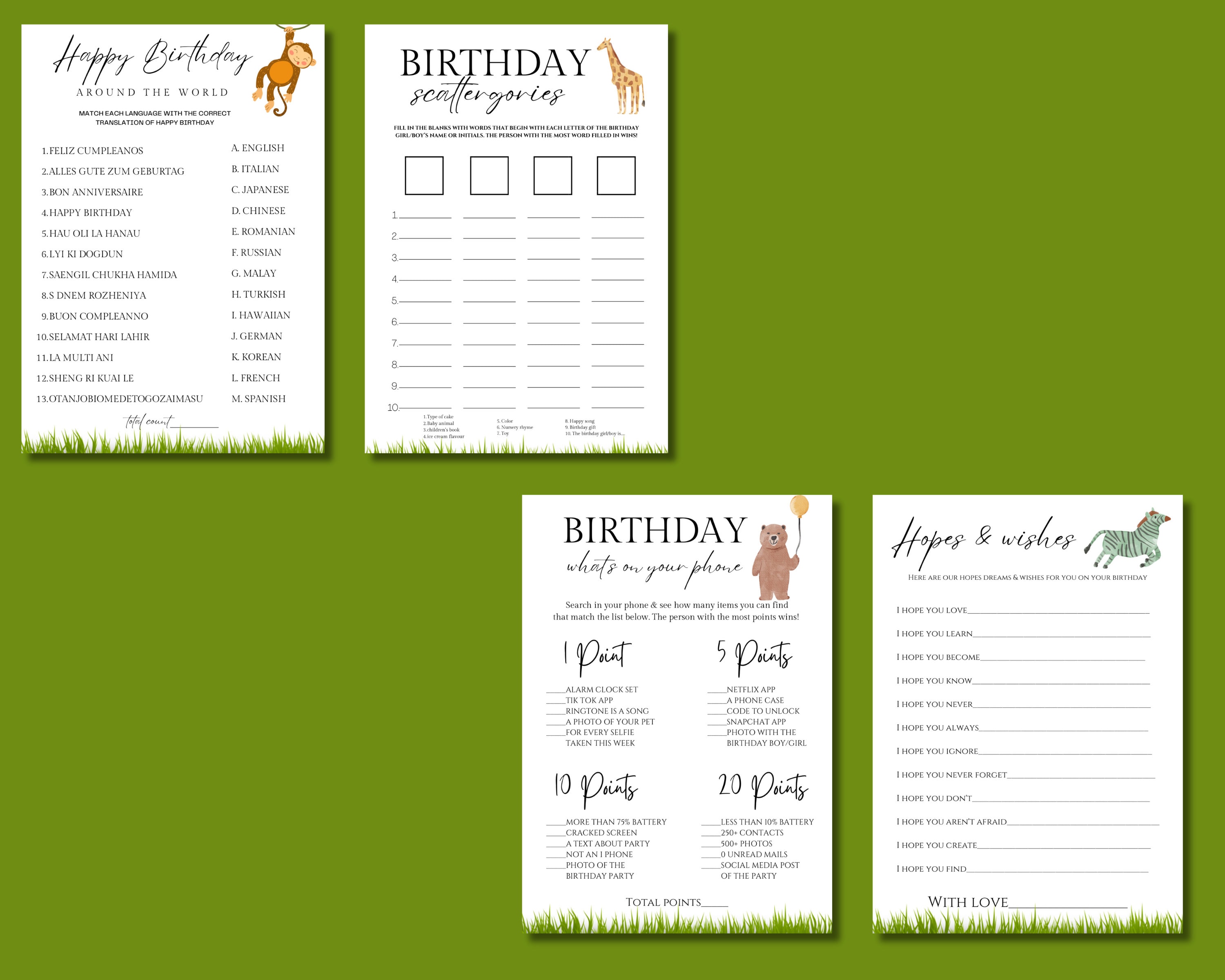 Wild One First Birthday Games Safari 1st Birthday Games Bundle Jungle wild-one-first-birthday-games-safari-1st-birthday-games-bundle-jungle